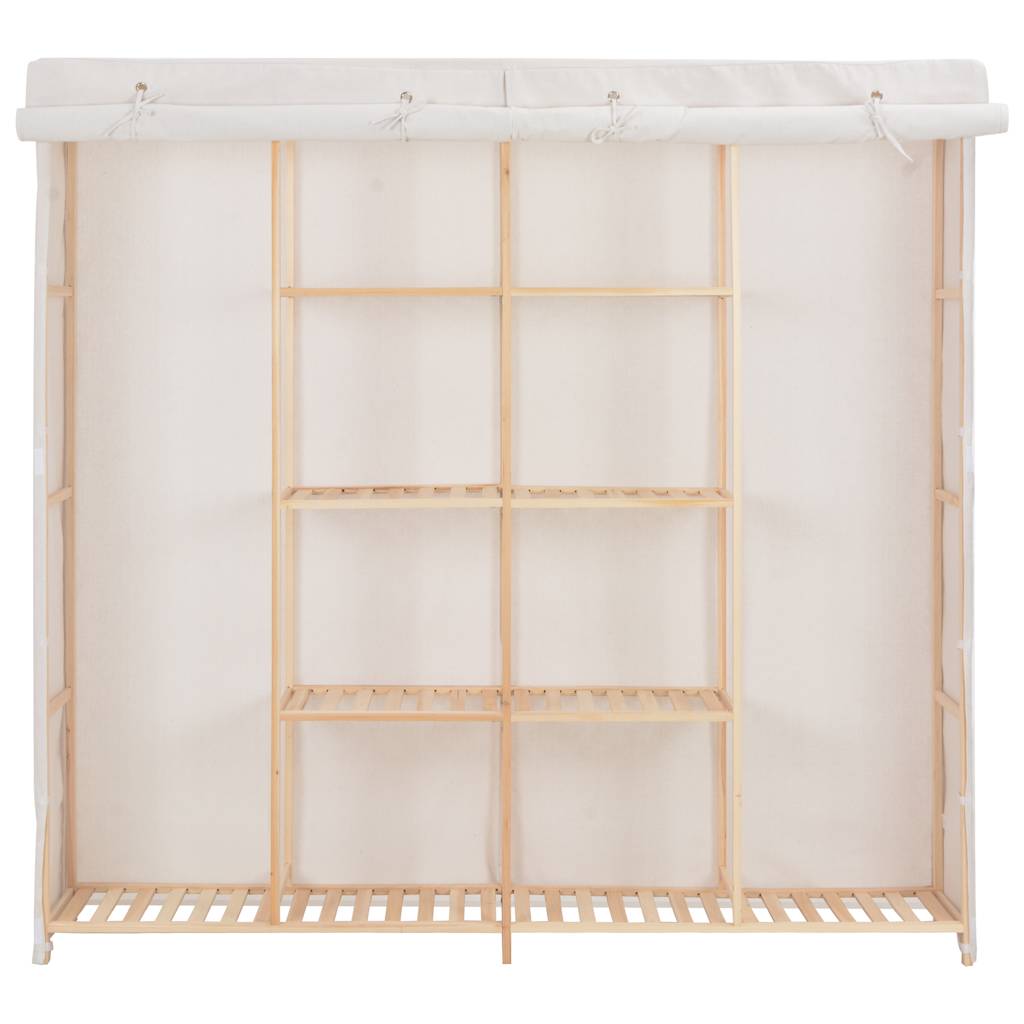 vidaXL Szafa, biała, 173x40x170 cm, materiałowa