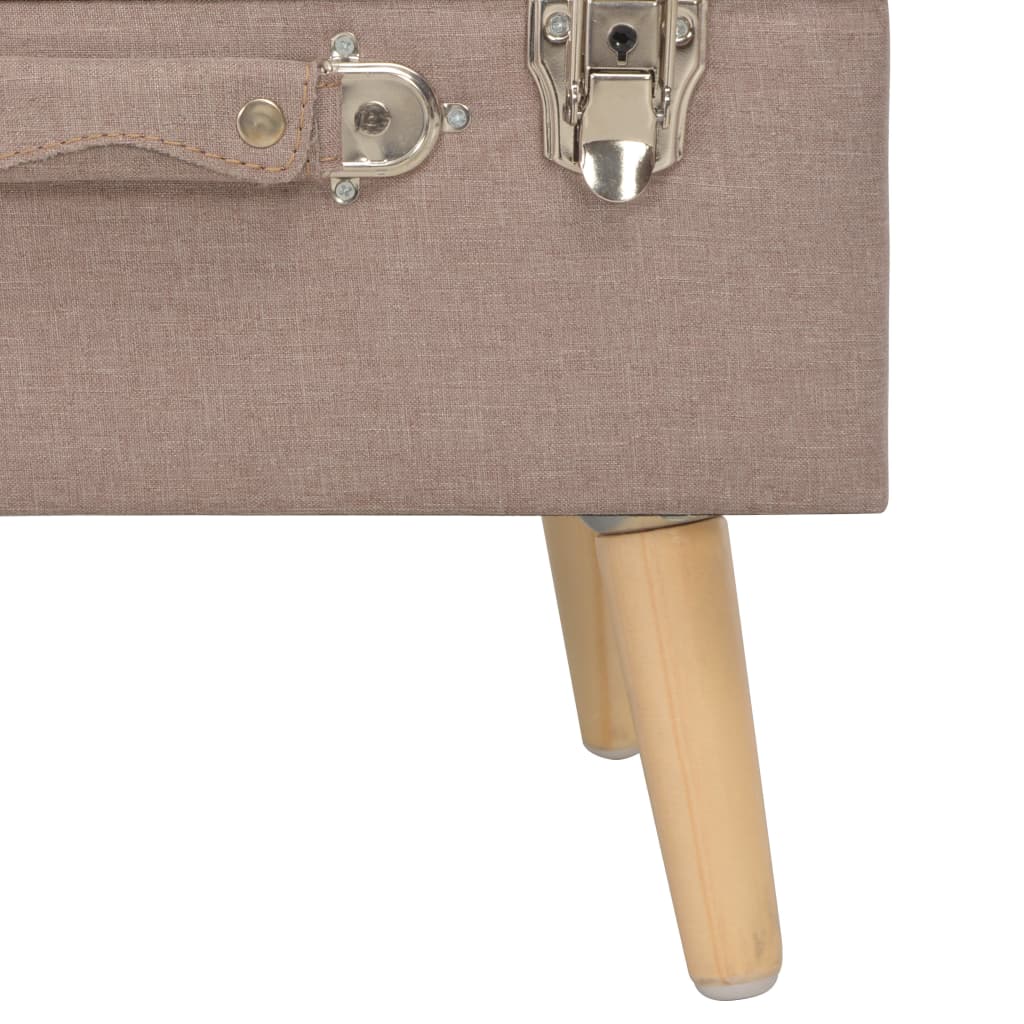 vidaXL Stołek ze schowkiem, 40 cm, brązowy, tkanina