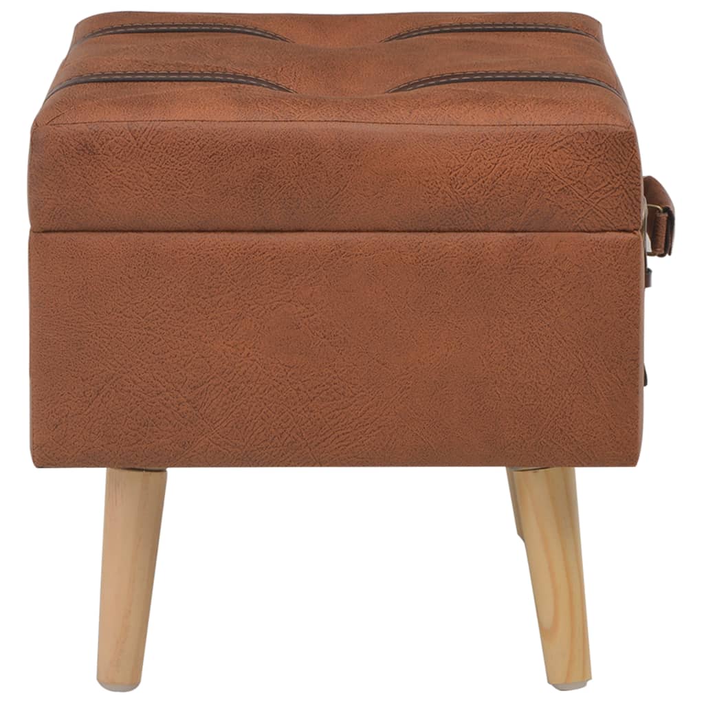 vidaXL Stołek ze schowkiem, 40 cm, kolor tan, sztuczna skóra