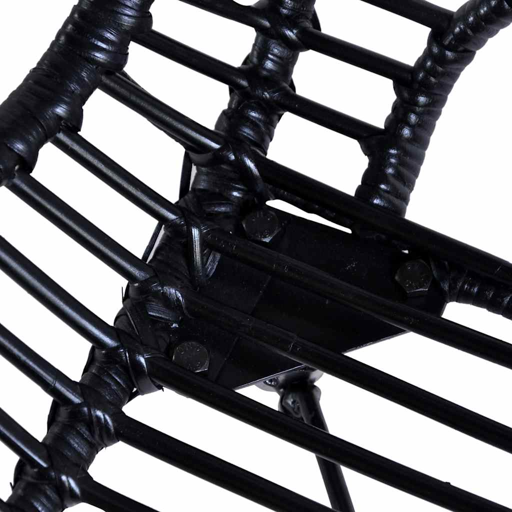 vidaXL Krzesła stołowe, 6 szt., czarne, naturalny rattan
