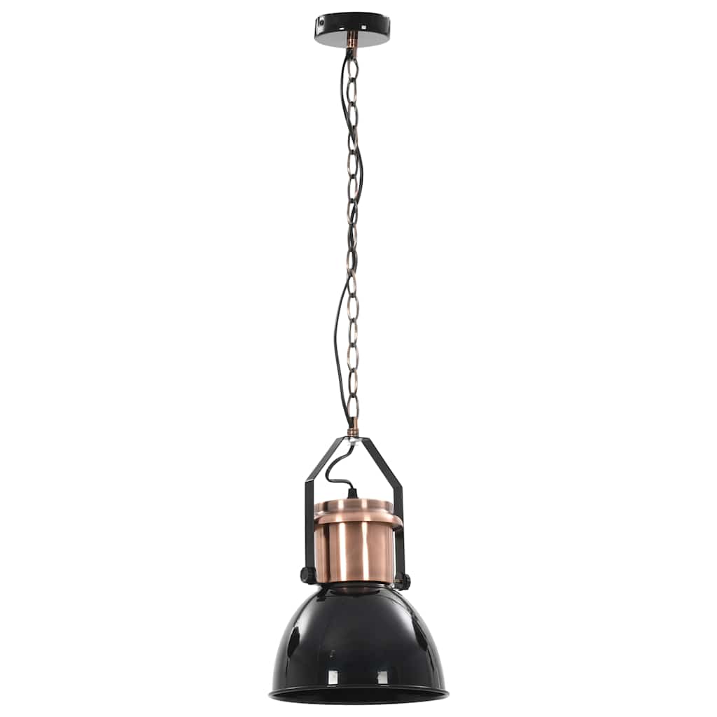 vidaXL Lampy sufitowe, 2 szt., czarne, okrągłe, E27