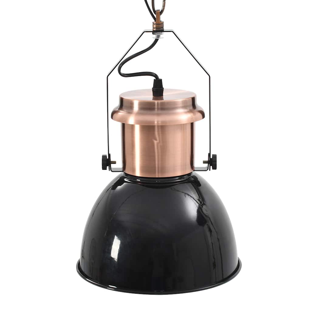 vidaXL Lampy sufitowe, 2 szt., czarne, okrągłe, E27