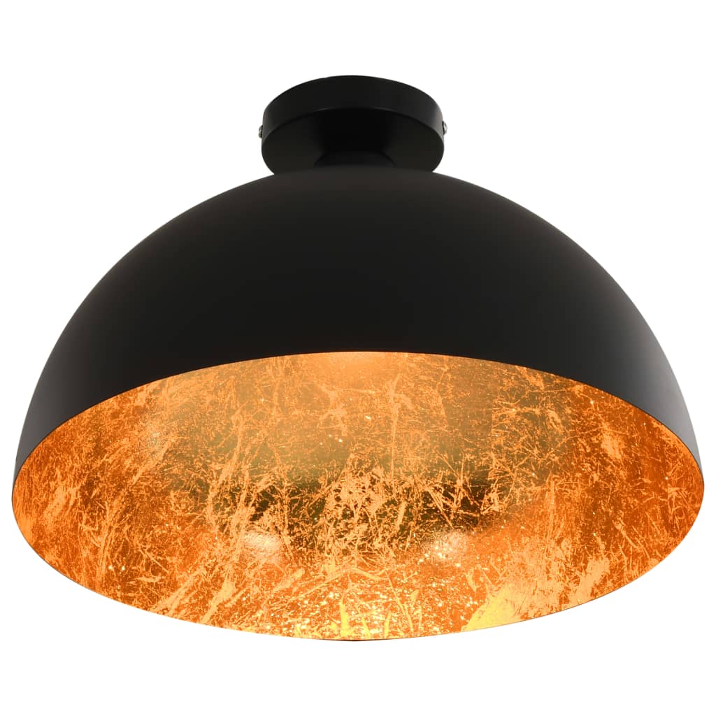 vidaXL Lampy sufitowe, 2 szt., czarno-złote, półkoliste, E27