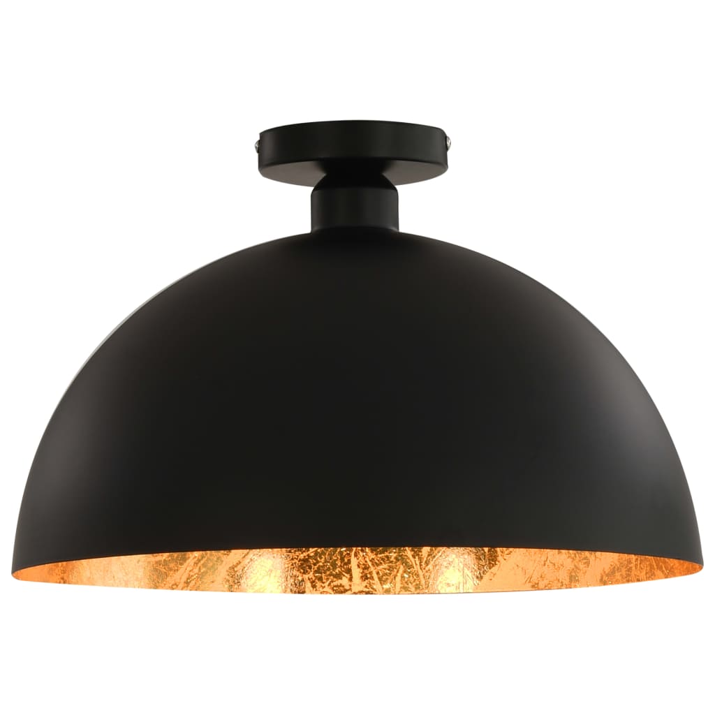 vidaXL Lampy sufitowe, 2 szt., czarno-złote, półkoliste, E27