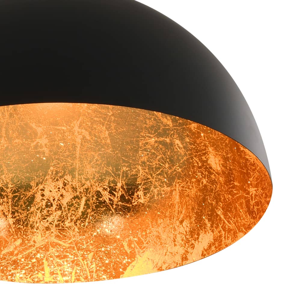 vidaXL Lampy sufitowe, 2 szt., czarno-złote, półkoliste, E27