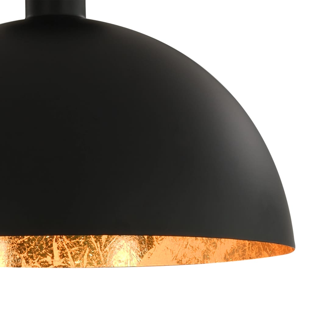 vidaXL Lampy sufitowe, 2 szt., czarno-złote, półkoliste, E27