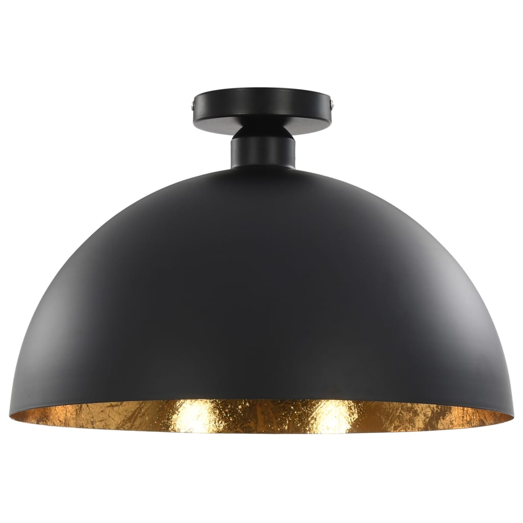 vidaXL Lampy sufitowe, 2 szt., czarno-złote, półkoliste, E27