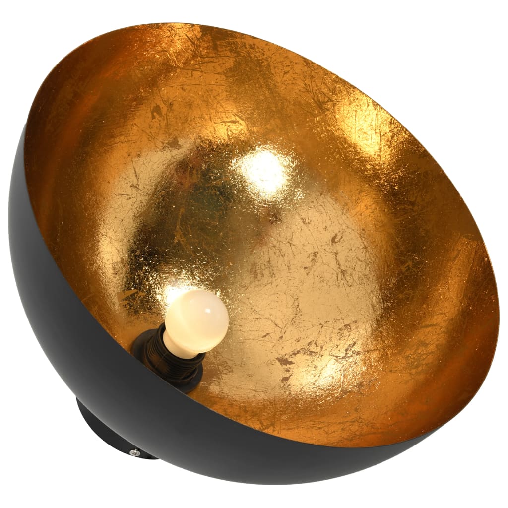 vidaXL Lampy sufitowe, 2 szt., czarno-złote, półkoliste, E27
