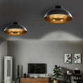 vidaXL Lampy sufitowe, 2 szt., czarno-złote, półkoliste, E27