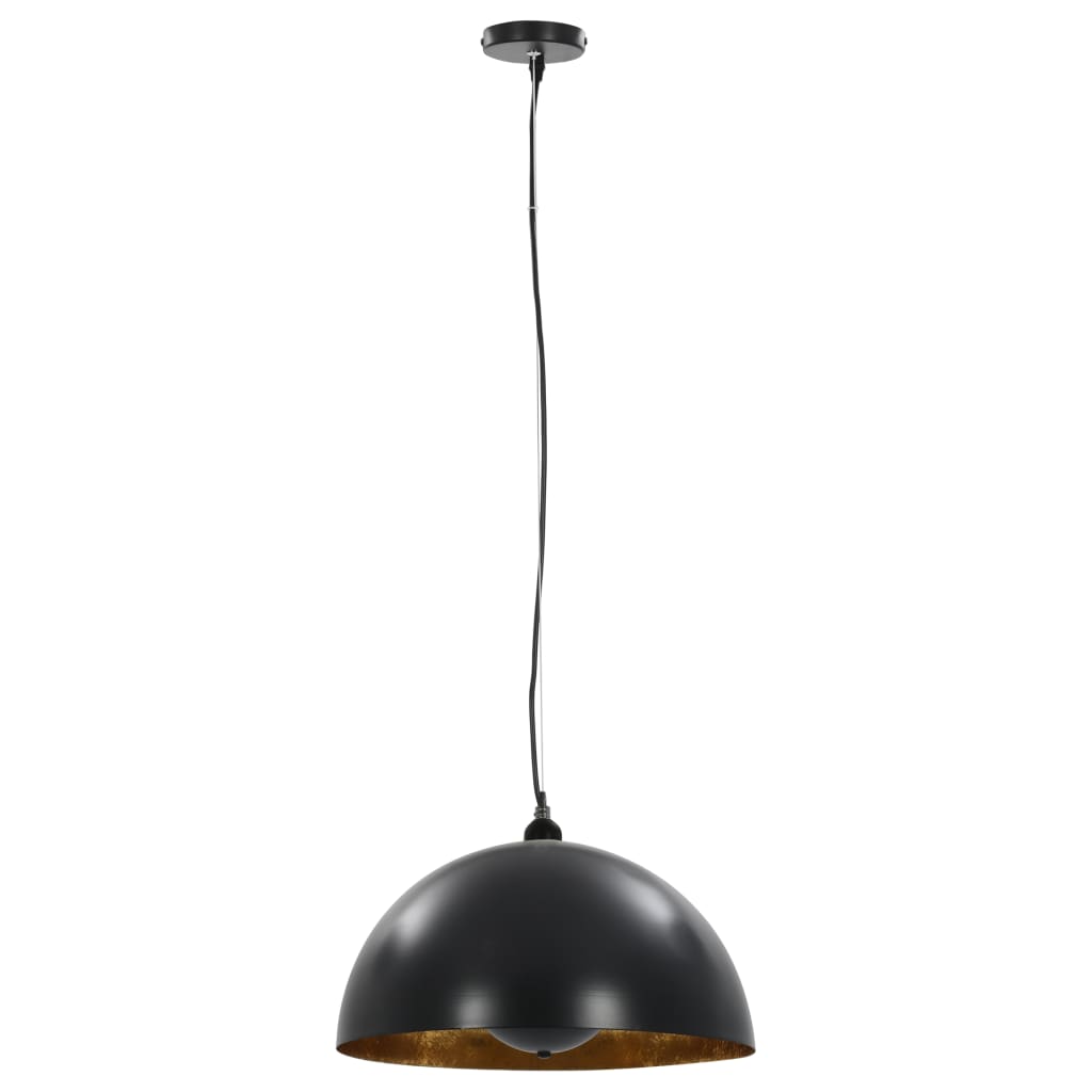 vidaXL Lampy sufitowe, 2 szt., czarno-złote, półkoliste, 40 cm, E27