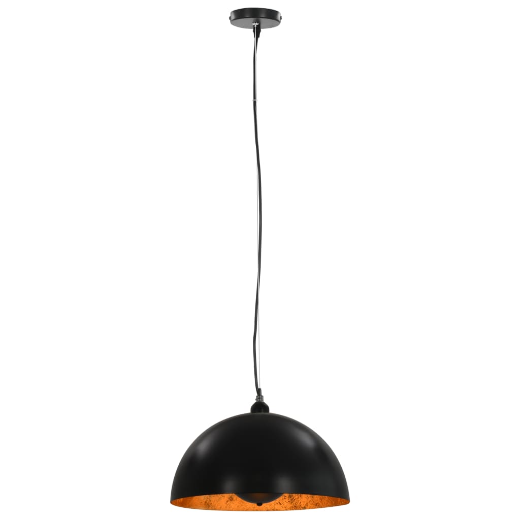 vidaXL Lampy sufitowe, 2 szt., czarno-złote, półkoliste, 40 cm, E27