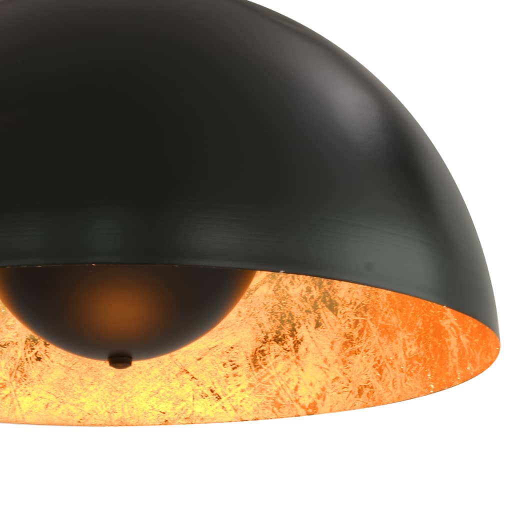 vidaXL Lampy sufitowe, 2 szt., czarno-złote, półkoliste, 40 cm, E27