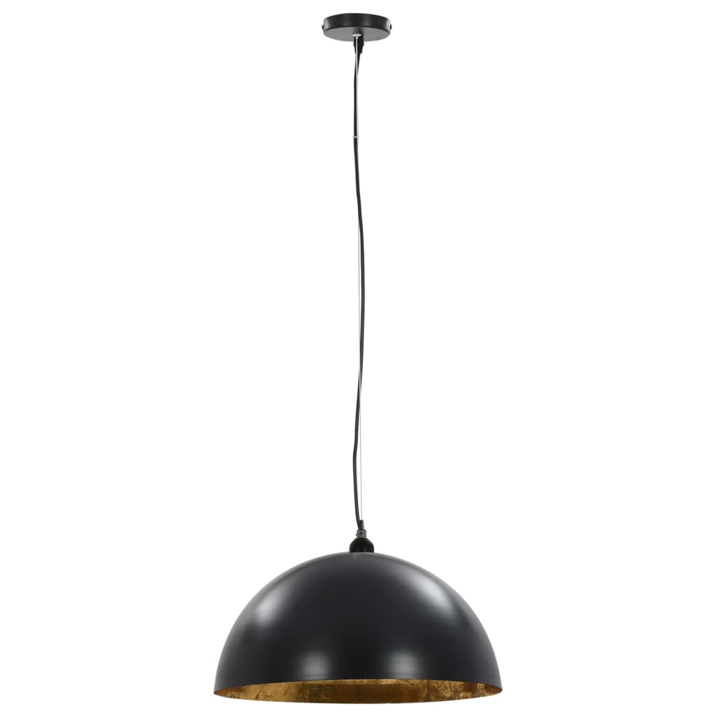 vidaXL Lampy sufitowe, 2 szt., czarno-złote, półkoliste, 50 cm, E27