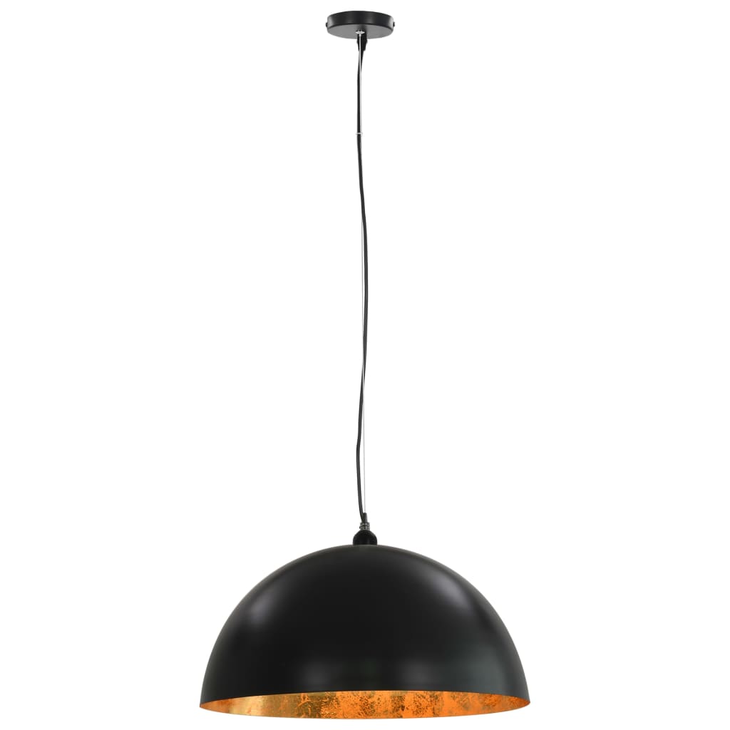 vidaXL Lampy sufitowe, 2 szt., czarno-złote, półkoliste, 50 cm, E27
