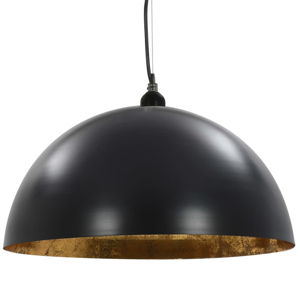 vidaXL Lampy sufitowe, 2 szt., czarno-złote, półkoliste, 50 cm, E27