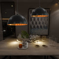 vidaXL Lampy sufitowe, 2 szt., czarno-złote, półkoliste, 50 cm, E27