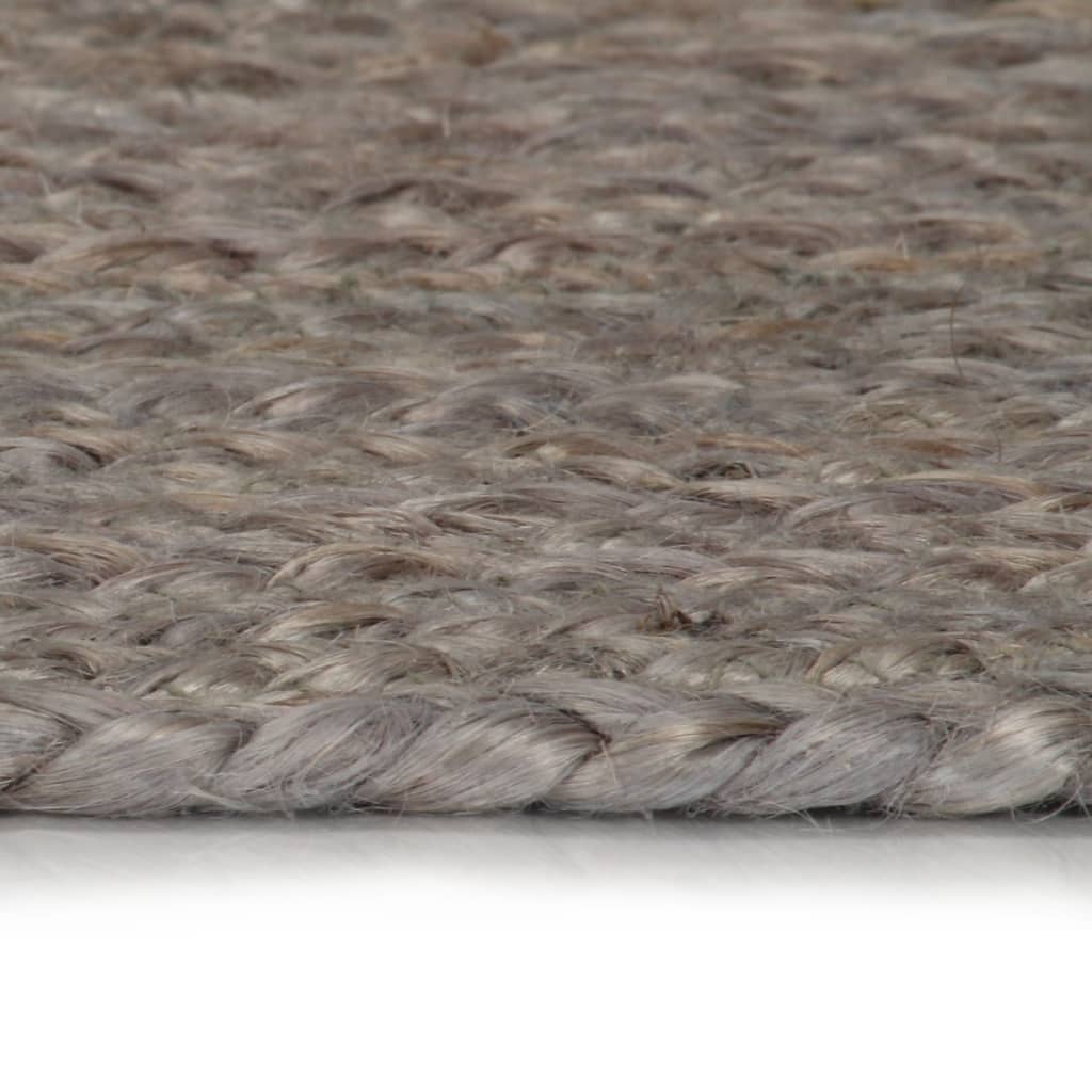 vidaXL Ręcznie wykonany dywanik z juty, okrągły, 150 cm, szary