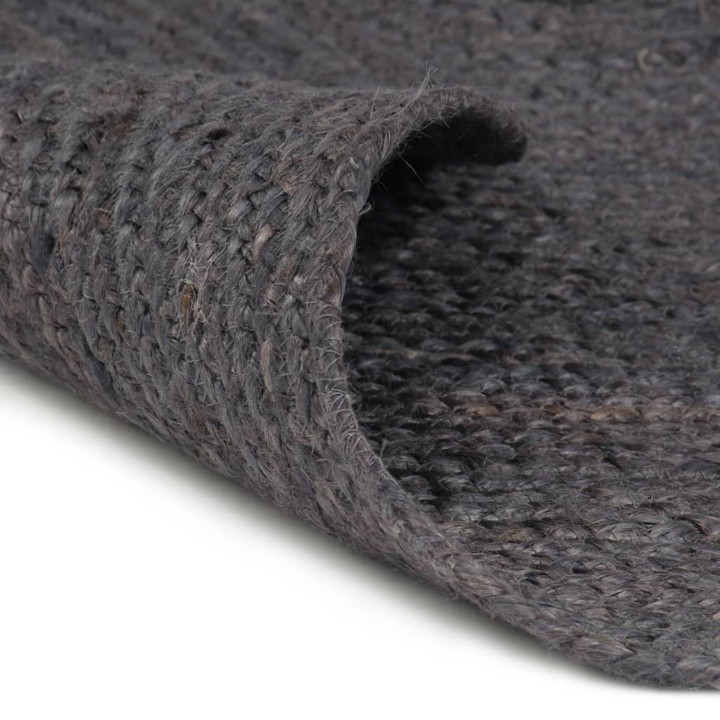 vidaXL Ręcznie wykonany dywan z juty, okrągły, 120 cm, ciemnoszary