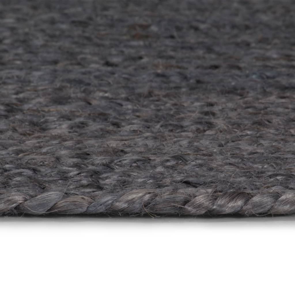 vidaXL Ręcznie wykonany dywan z juty, okrągły, 150 cm, ciemnoszary