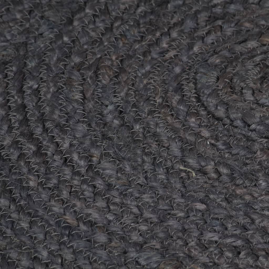 vidaXL Ręcznie wykonany dywan z juty, okrągły, 150 cm, ciemnoszary