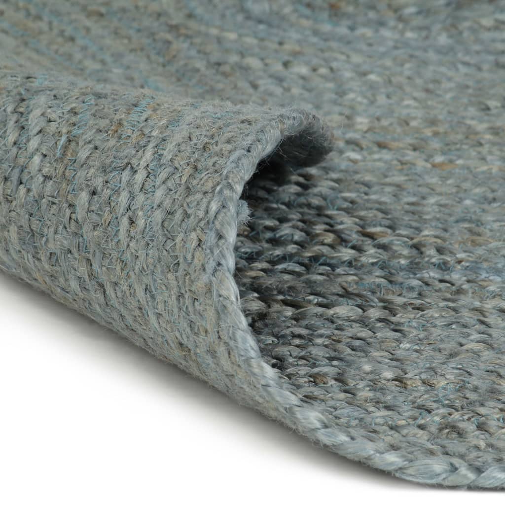 vidaXL Ręcznie wykonany dywan z juty, okrągły, 90 cm, oliwkowozielony