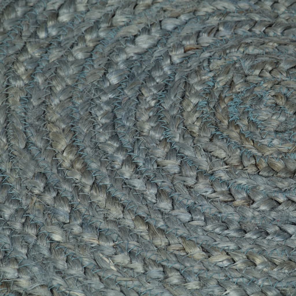 vidaXL Ręcznie wykonany dywan z juty, okrągły, 90 cm, oliwkowozielony