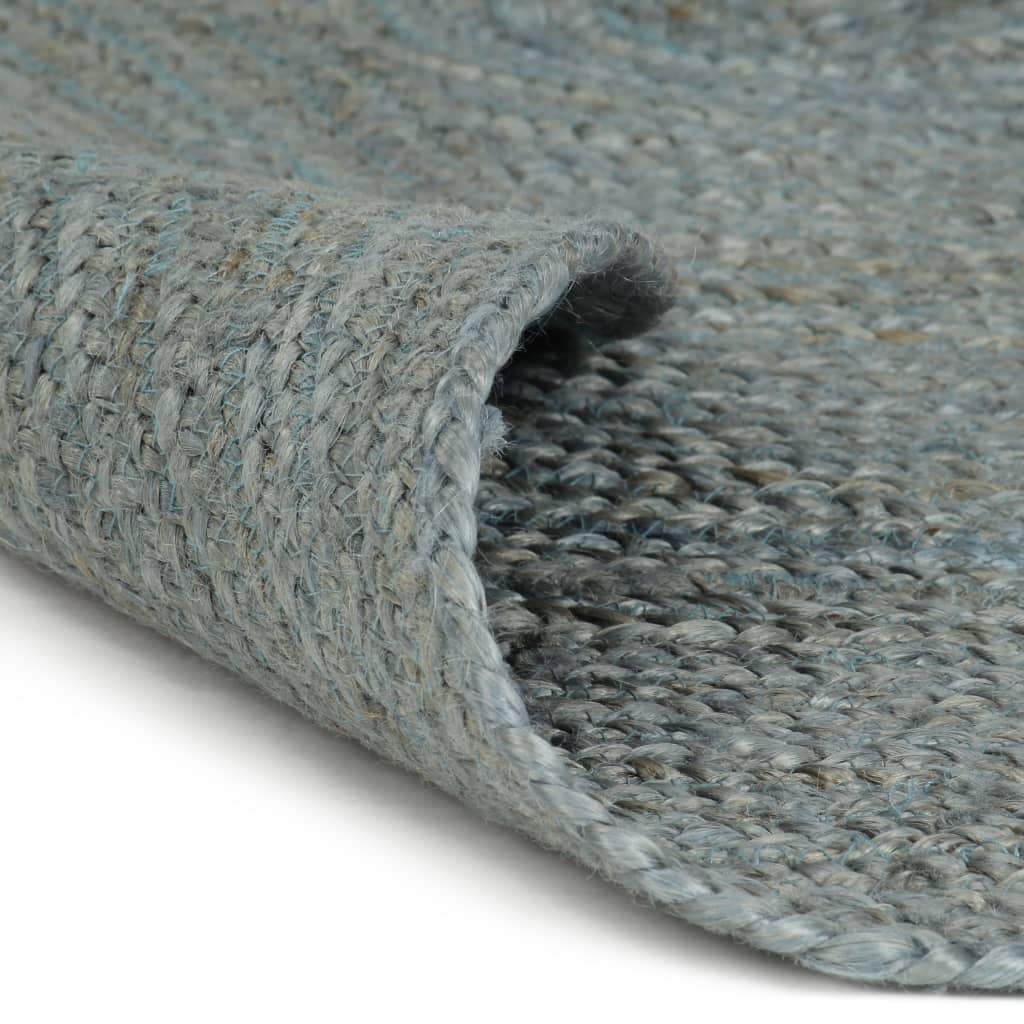 vidaXL Ręcznie wykonany dywan z juty, okrągły, 120 cm, oliwkowozielony