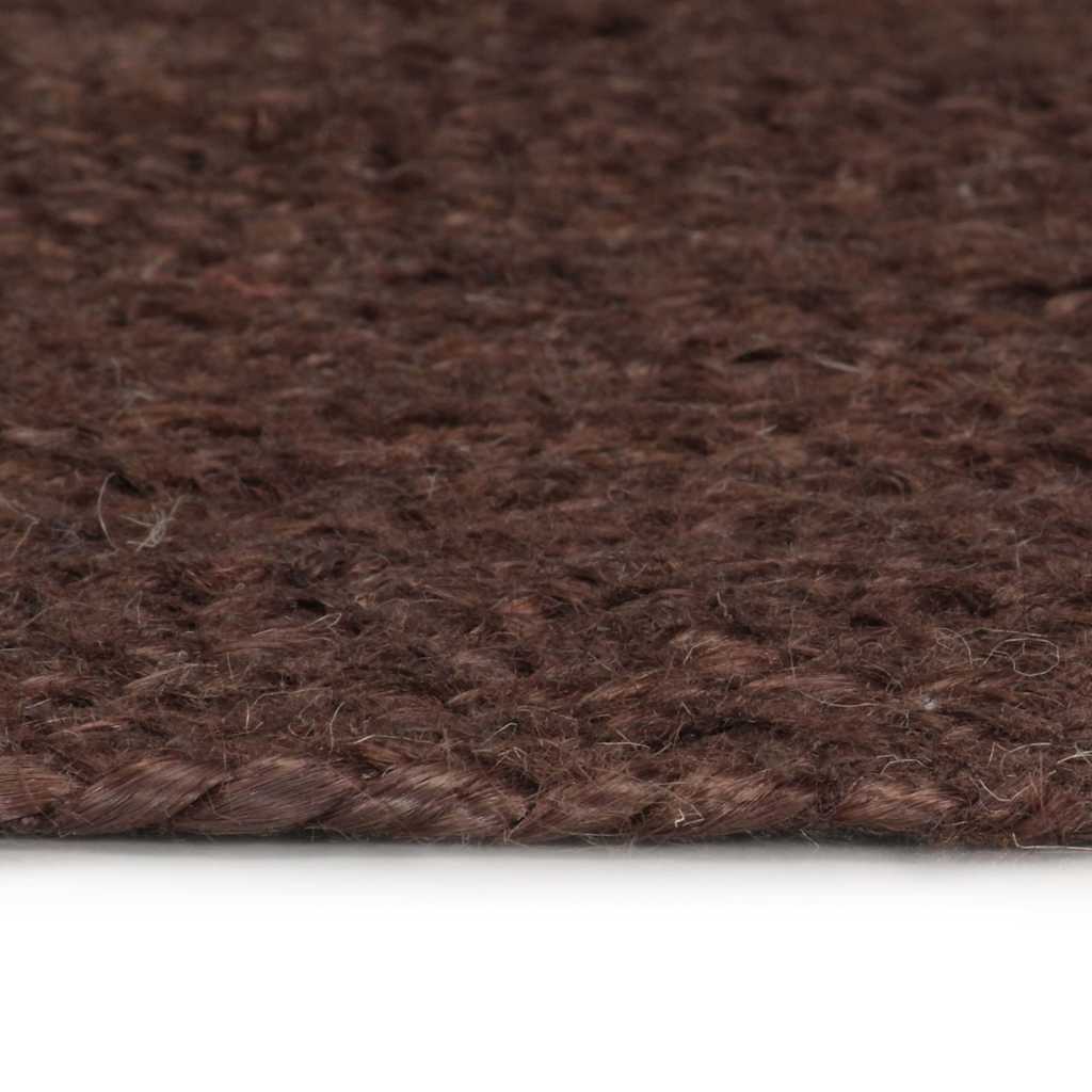 vidaXL Ręcznie wykonany dywanik z juty, okrągły, 90 cm, brązowy