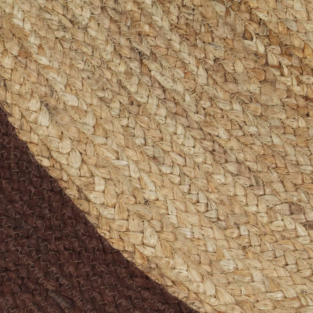 vidaXL Ręcznie wykonany dywanik, juta, brązowa krawędź, 90 cm