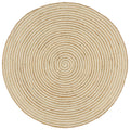 vidaXL Dywanik ręcznie wykonany z juty, spiralny wzór, biały, 150 cm