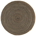 vidaXL Dywanik ręcznie wykonany z juty, spiralny wzór, czarny, 90 cm
