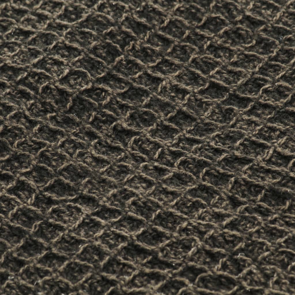 vidaXL Bawełniana narzuta, 160 x 210 cm, antracytowo-brązowa