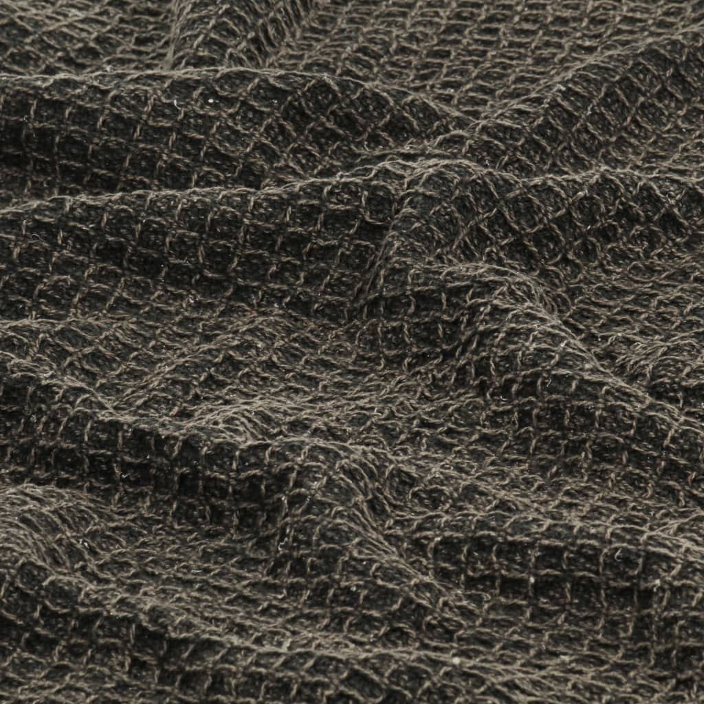 vidaXL Bawełniana narzuta, 160 x 210 cm, antracytowo-brązowa