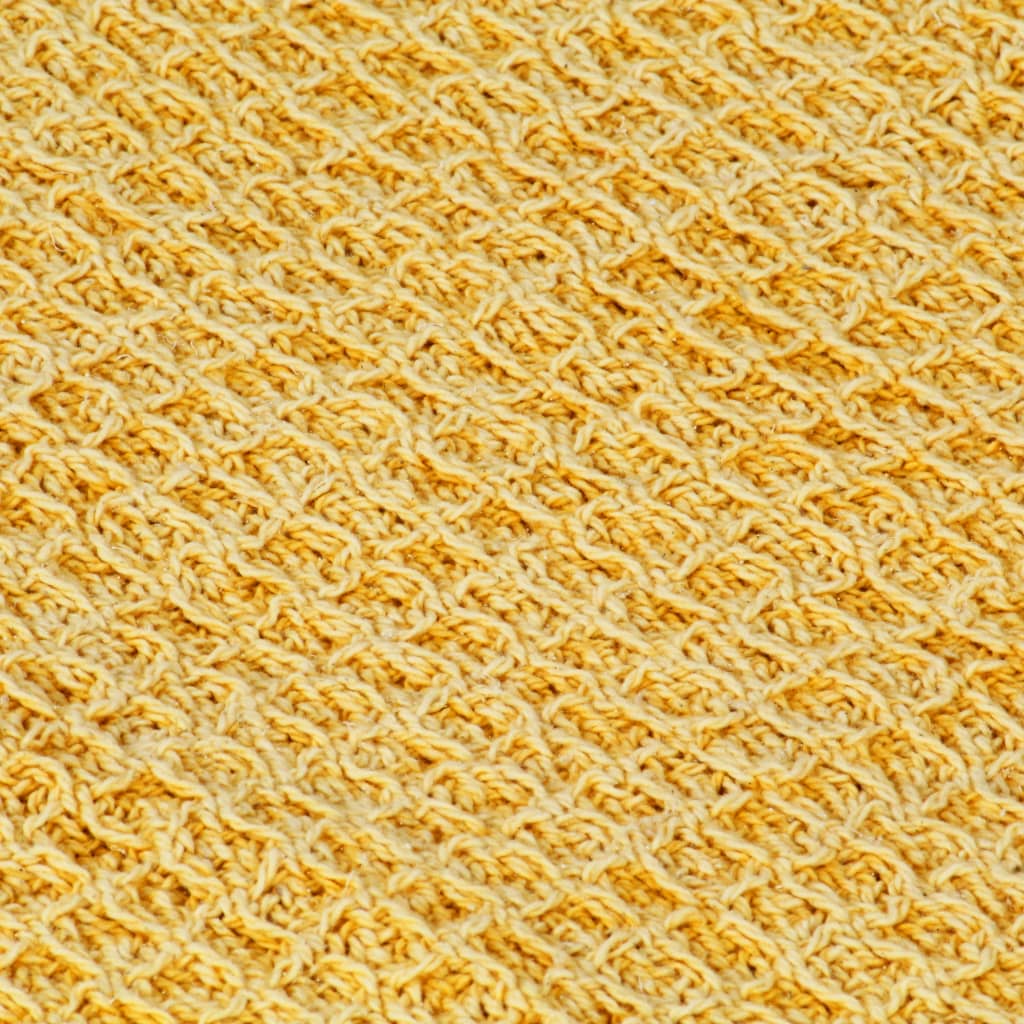 vidaXL Bawełniana narzuta, 160 x 210 cm, musztardowa