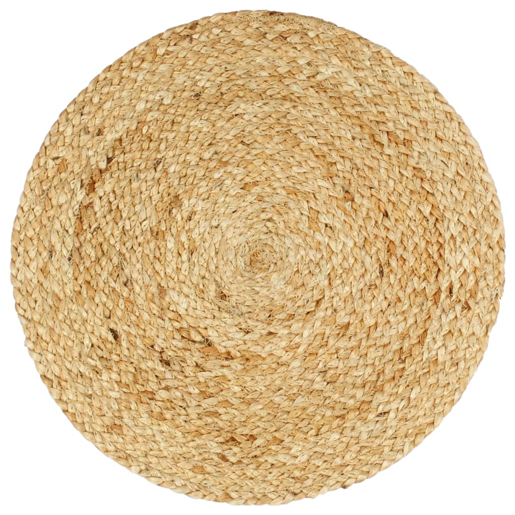 vidaXL Maty na stół, 6 szt., gładkie, naturalne, 38 cm, okrągłe, juta