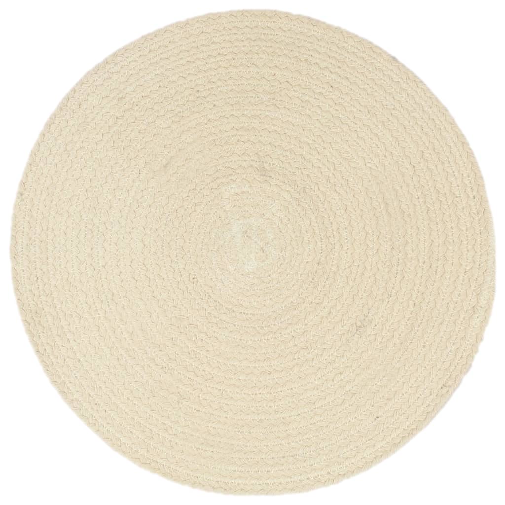 vidaXL Maty na stół, 6 szt., gładkie, naturalne, 38 cm, okrągłe