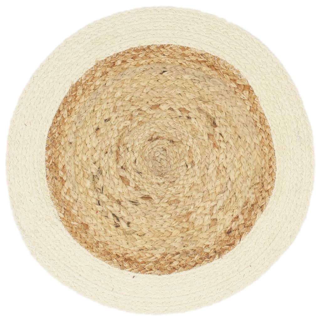 vidaXL Maty na stół, 6 szt., gładkie, naturalne, 38 cm, okrągłe