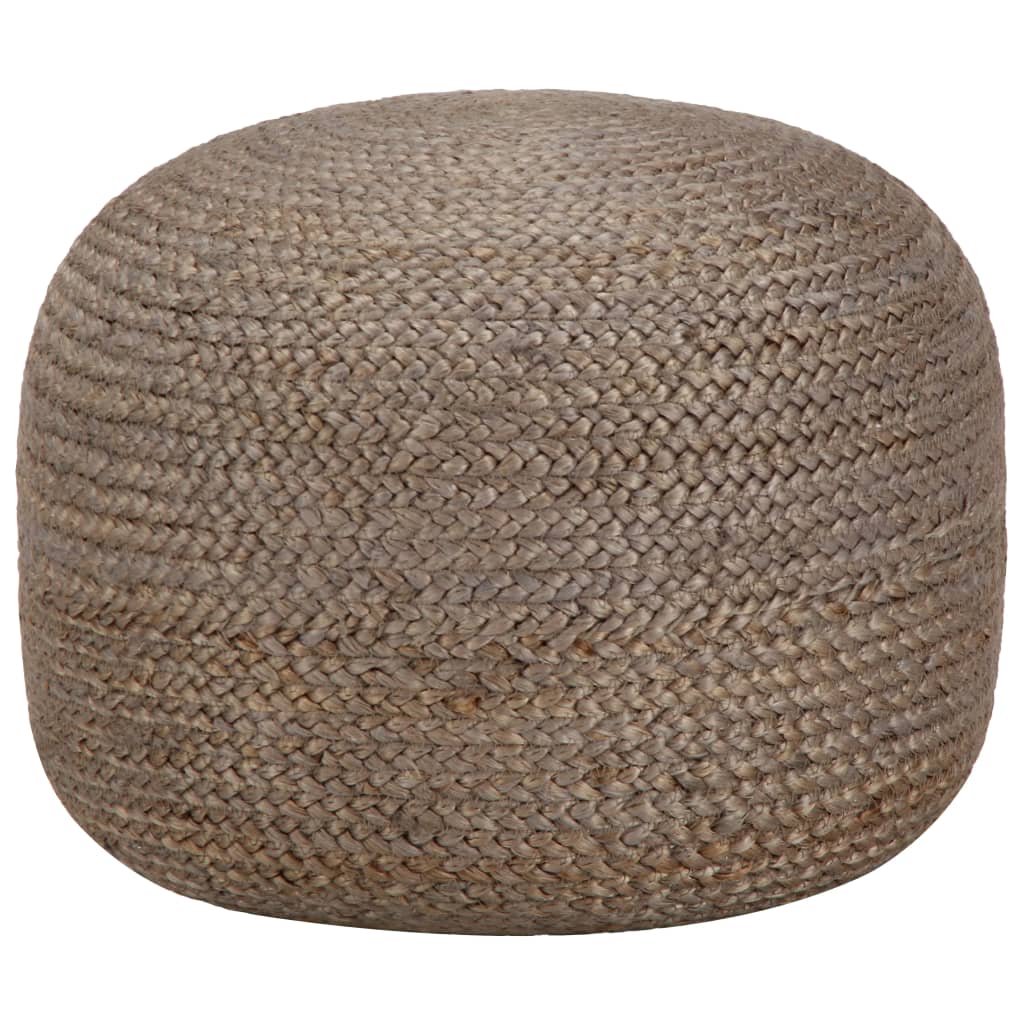vidaXL Ręcznie robiony puf, jasnoszary, 45 x 30 cm, juta