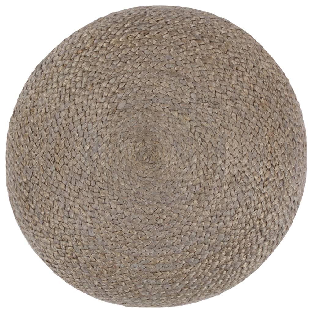 vidaXL Ręcznie robiony puf, jasnoszary, 45 x 30 cm, juta