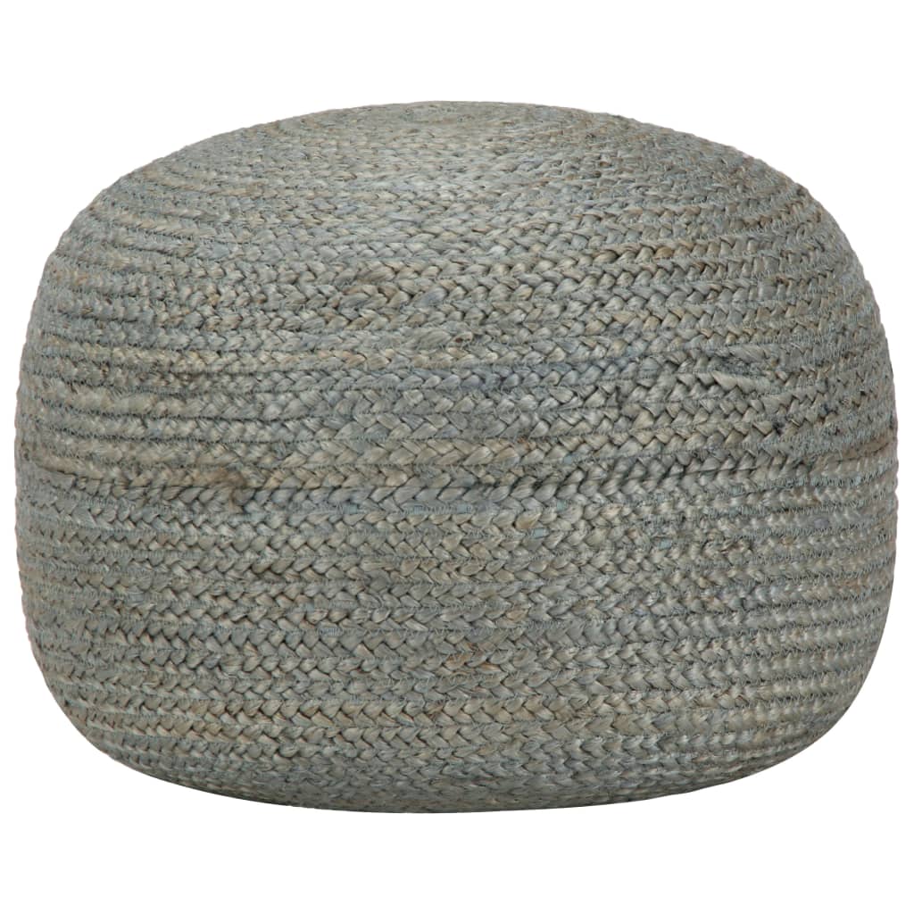 vidaXL Ręcznie robiony puf, zieleń oliwkowa, 45 x 30 cm, juta