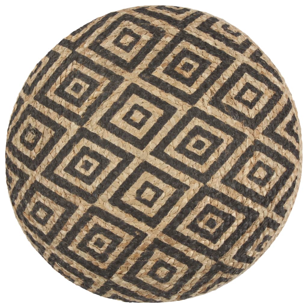 vidaXL Ręcznie robiony puf, czarny, 45 x 30 cm, juta