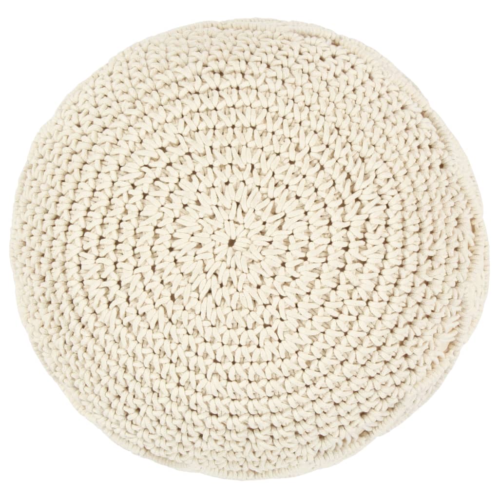 vidaXL Ręcznie robiony puf z makramy, 45 x 30 cm, bawełna