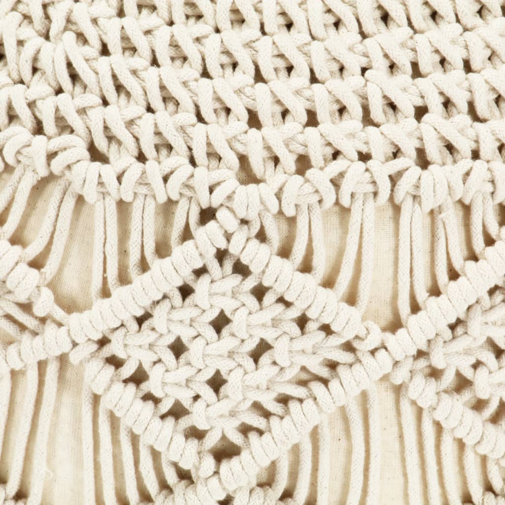 vidaXL Ręcznie robiony puf z makramy, 45 x 30 cm, bawełna