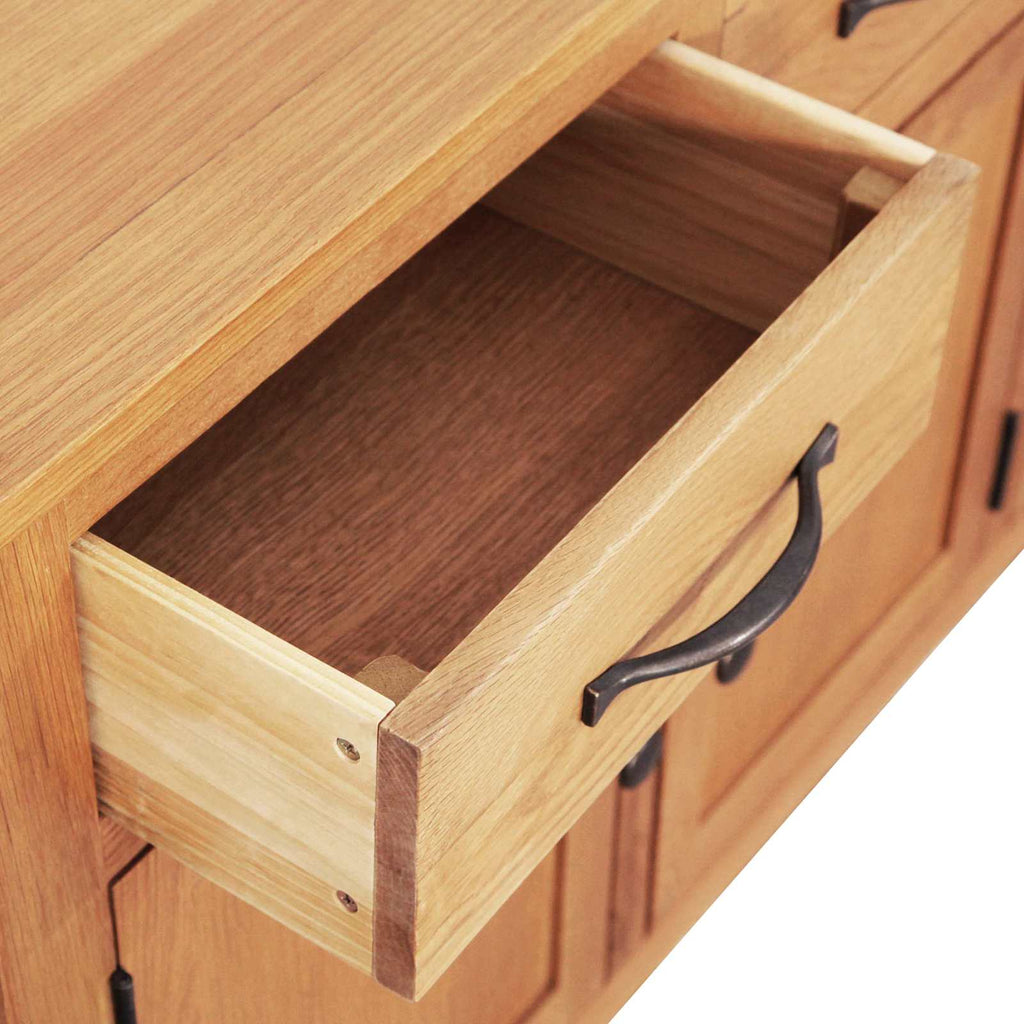 vidaXL Bufet Brązowy 112 x 33.5 x 70 cm Solidne drewno dębowe