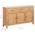 vidaXL Bufet Brązowy 112 x 33.5 x 70 cm Solidne drewno dębowe