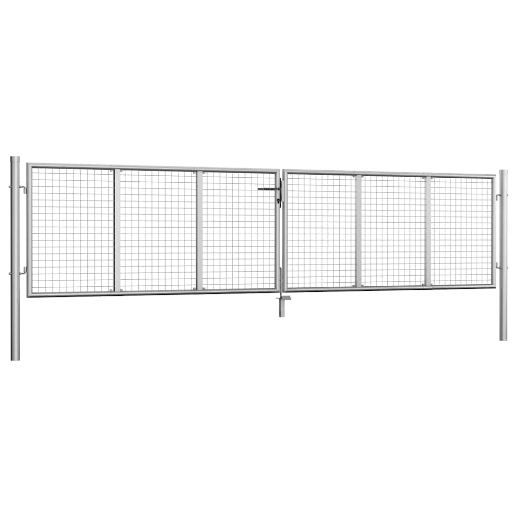 vidaXL Brama ogrodowa ocynkowana stalowa 400x75 cm srebrna