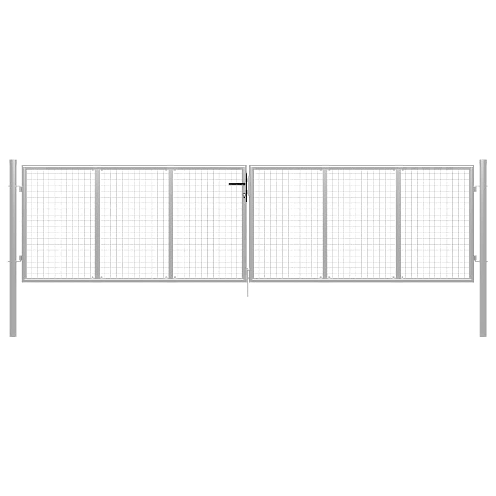 vidaXL Brama ogrodowa ocynkowana stalowa 400x100 cm srebrna
