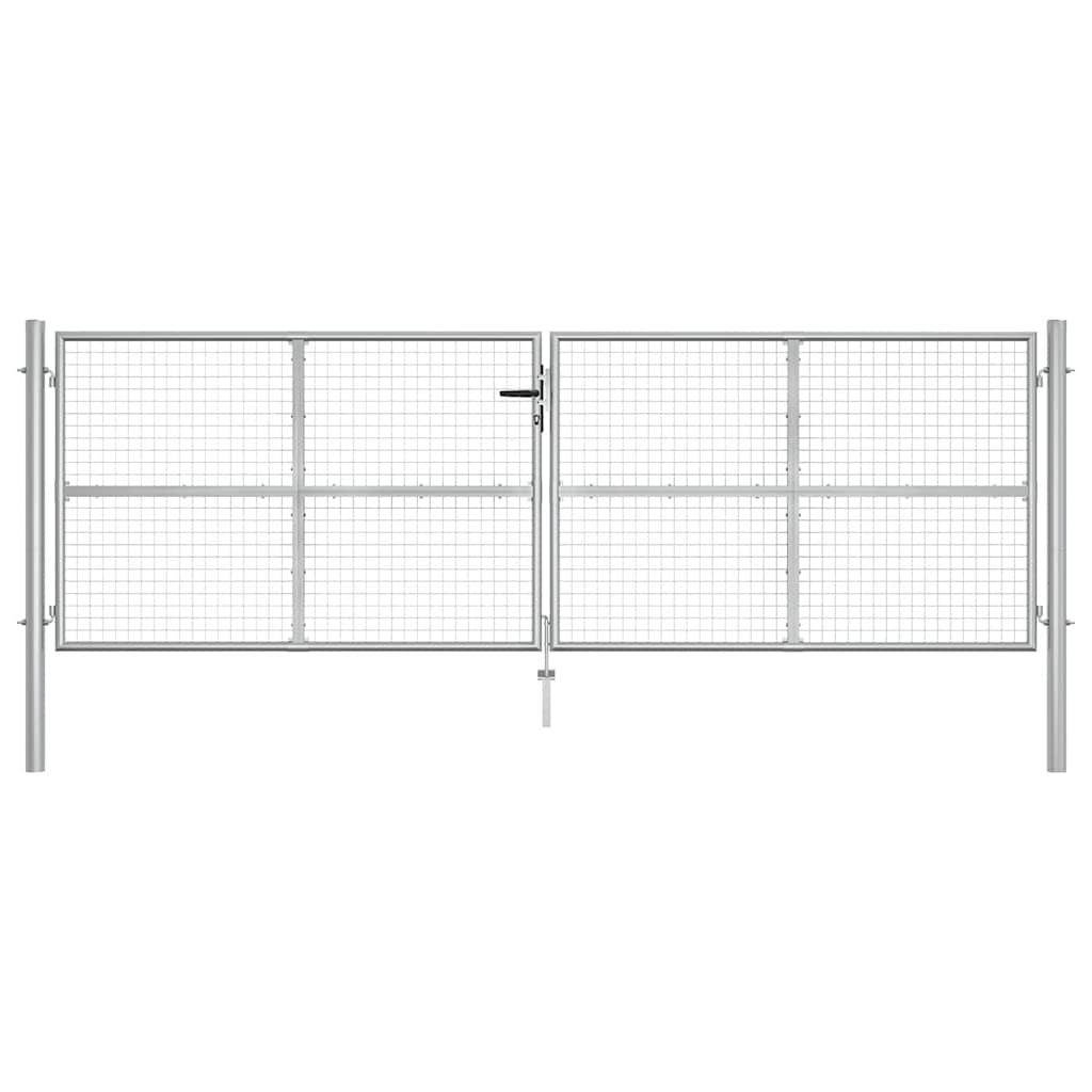 vidaXL Brama ogrodowa ocynkowana stalowa 400x125 cm srebrna