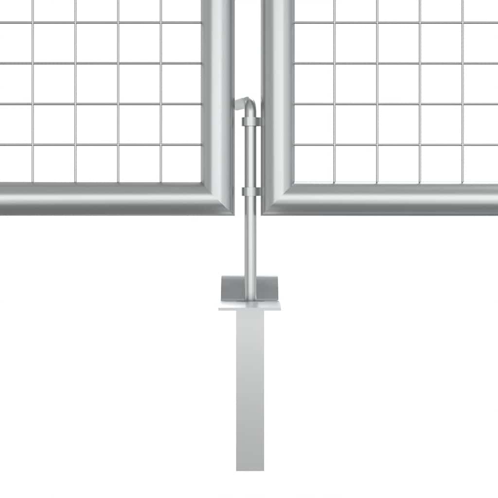 vidaXL Brama ogrodowa ocynkowana stalowa 400x125 cm srebrna
