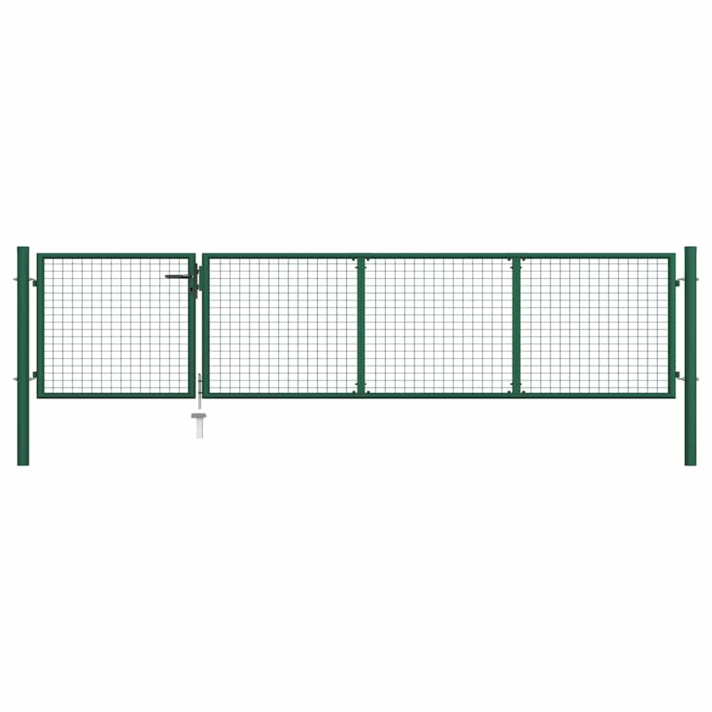 vidaXL Brama ogrodowa stalowa 350x75 cm zielona